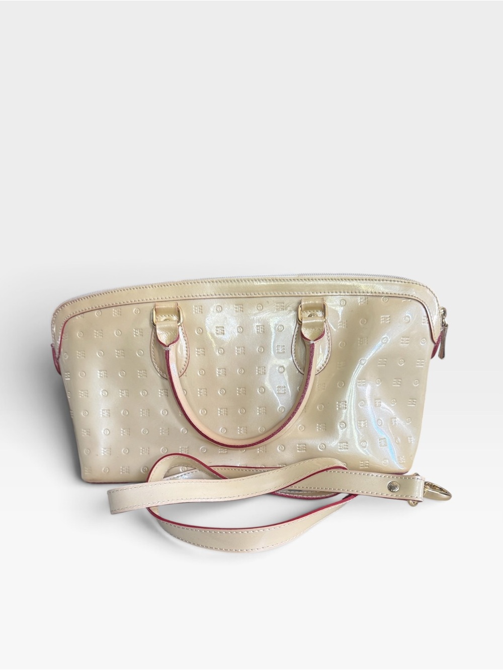 Arcadia Cream Patent Satchel
